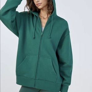 TNA cozy fleece boyfriend zip hoodie